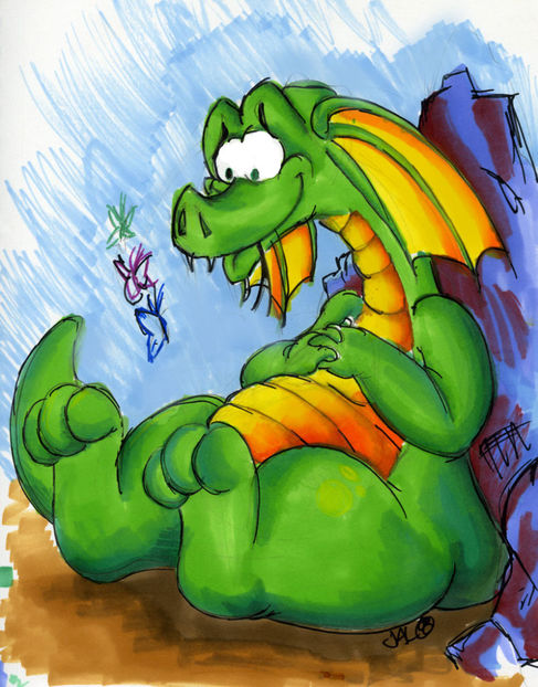 the_friendly_dragon_by_hooplaimages - Animale desenate