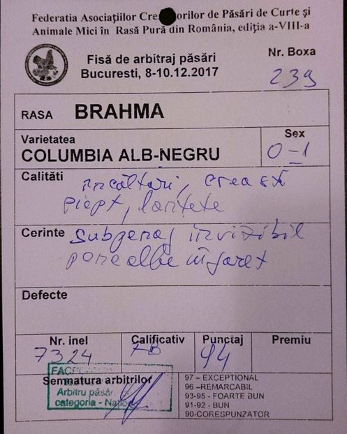 FISA F3 BHD NATIONALA - EXPOZITIA CLUB BRAHMA-COCHIN - NATIONALA BUCURESTI 8-10 12 2017