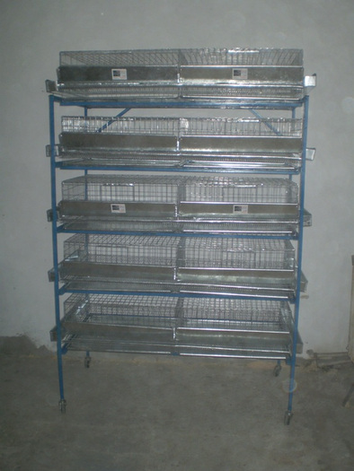 Baterie pentru prepelite cu 5 nivele cu rastel - Baterie pt prepelite pe 5  nivele - bobilech