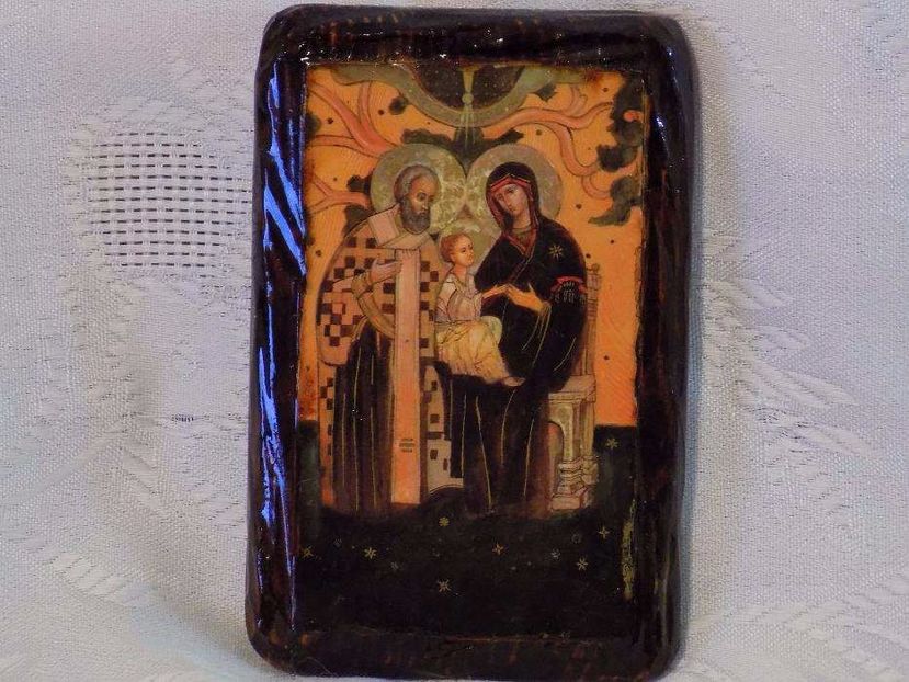 Iconita veche pe lemn litografie 60 RON - VANZARE ANTICHITATI