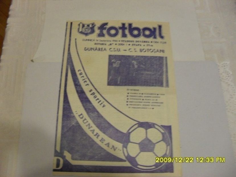 Dunarea CSU Galati - CS Botosani 1986-1987 Program Meci - Dunarea Galati Istorie