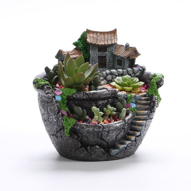 Creative-Micro-Landscape-Flower-Pot-Hanging-Garden-Design-Flowers-Baskets-Succulents-Plants-Holder-H - 2018 Muscata si suculente deosebite!