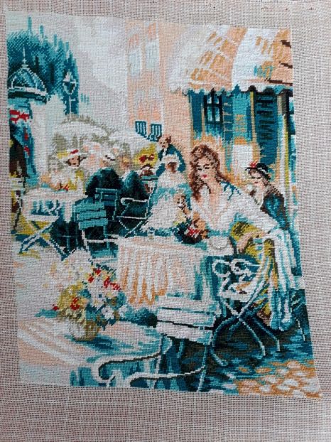 Strada cafenelelor - ZZ Goblen-pictura cu acul