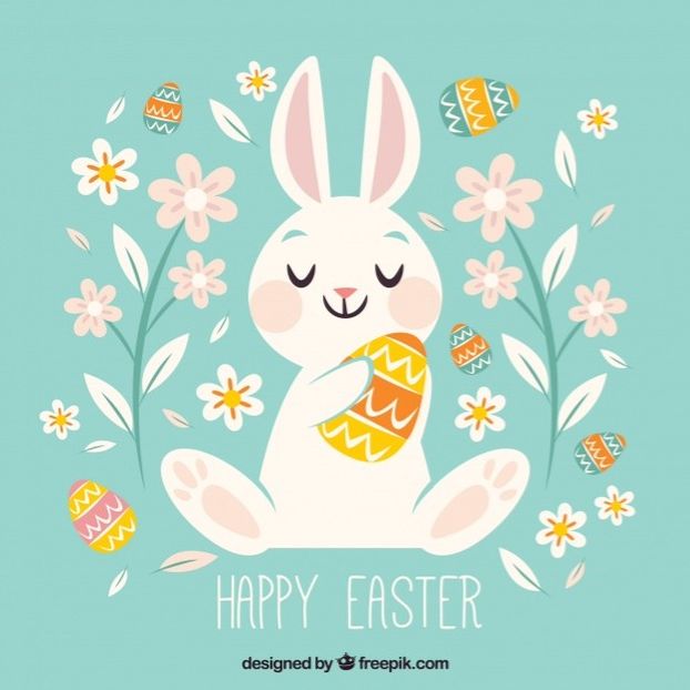 flat-happy-easter-day-background_23-2147756338 - HAPPY EASTER - FELIZ PASCUA