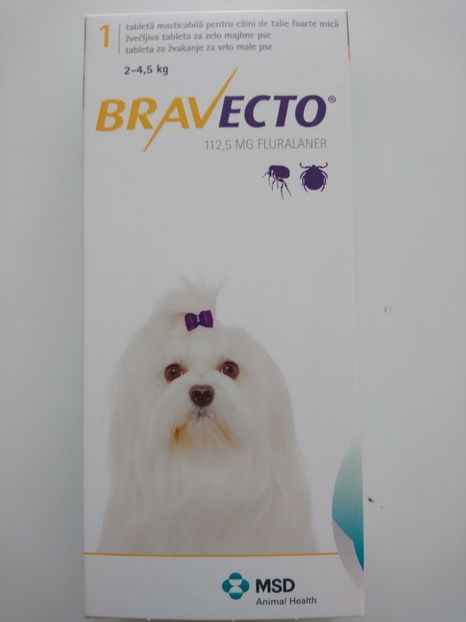 BRAVECTO 2-4,5 KG 96 RON - BRAVECTO 2-4 KG SI 500 G - 96 RON