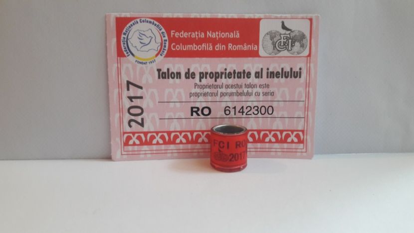 Ro FNCPR 2017 FCI 1 BUCATĂ+TALON - INELE DE SCHIMB - RING FOR EXCHANGE