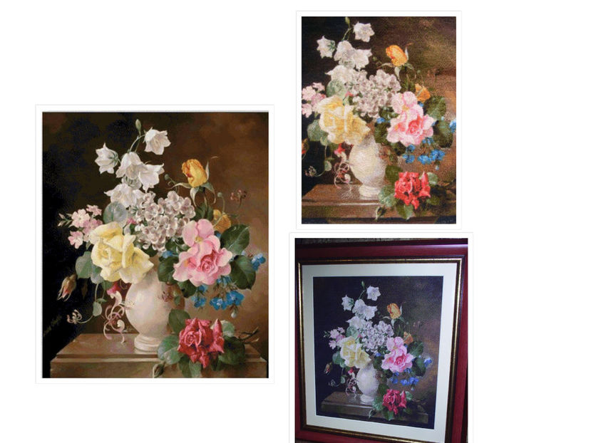 -flori -Harold Clayton- - Goblen cusut după prelucrări -Sewn after my patterns