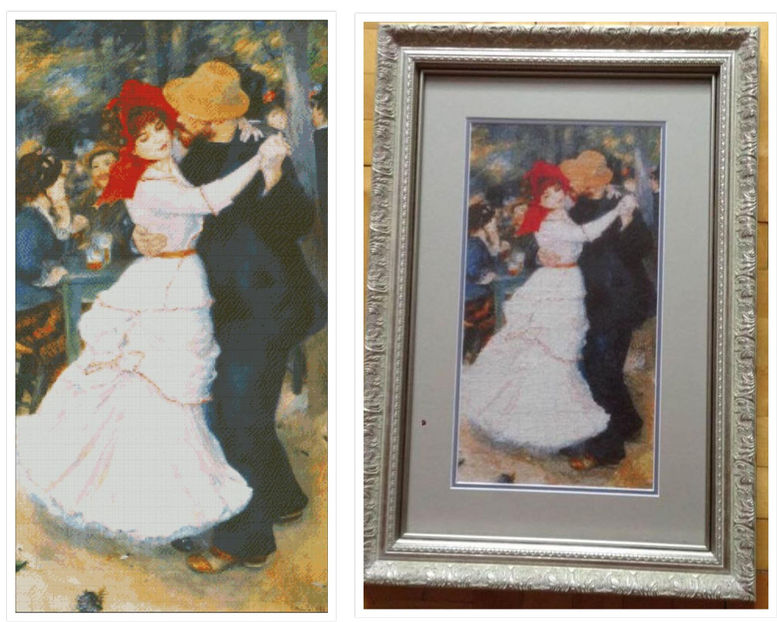 -dans la Bougival-Renoir- - Goblen cusut după prelucrări -Sewn after my patterns