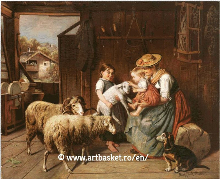 45x36,4 cm-72 dmc-aida 25 - Diagrame pentru goblen-Scene rustice