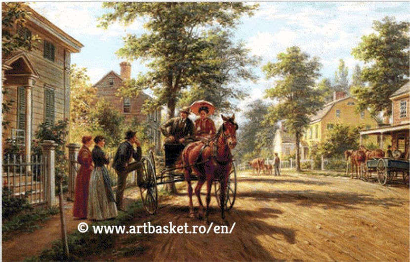 45x28,8 cm-80 dmc - Diagrame pentru goblen-Scene rustice