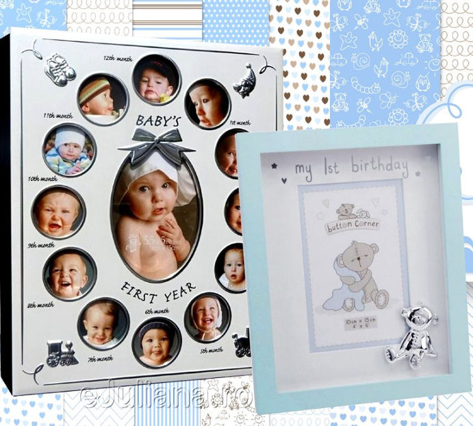 album-primul-an-rama-prima-zi-de-nastere-bebelusi-baietel - cadouridecoratiuni