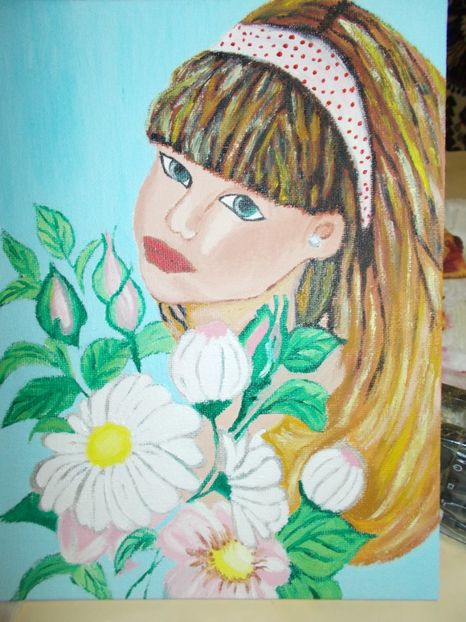 fata cu flori - picturi