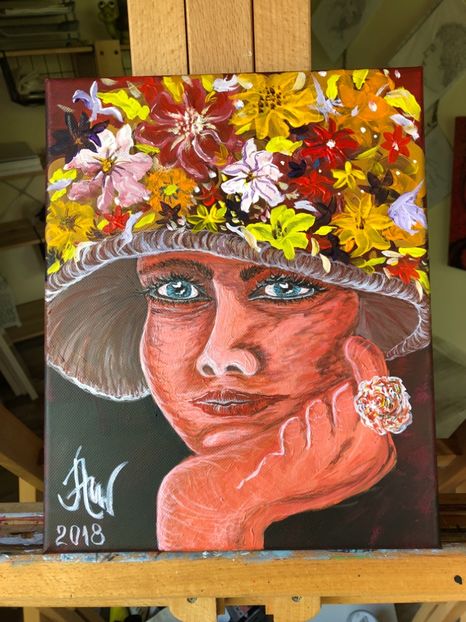 Primul portret in acrilic 30x24 cm - 0 PICTURILE MELE