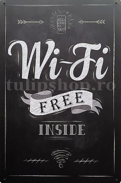 Tablita decorativa Free Wi-Fi - Etichete decorative