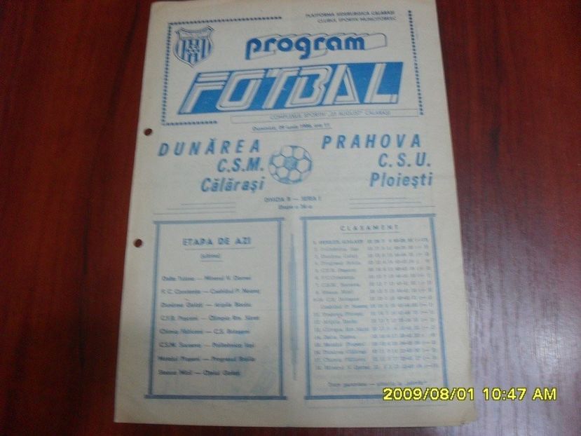 Dunarea Calarasi Prahova Ploiesti 1985-1986 - Dunarea Galati Istorie