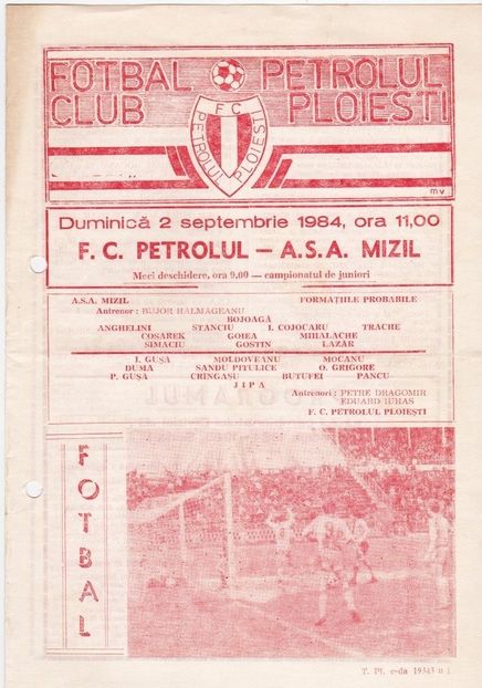 Petrolul Ploiesti ASA Mizil 1984-1985 - Dunarea Galati Istorie