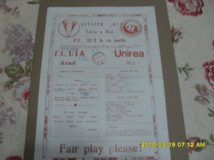 UTA Arad Unirea Dej 1995-1996 - Dunarea Galati Istorie