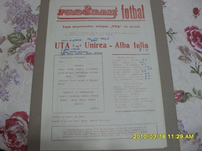UTA Arad FC Unirea Alba Iulia 1992-1993 - Dunarea Galati Istorie