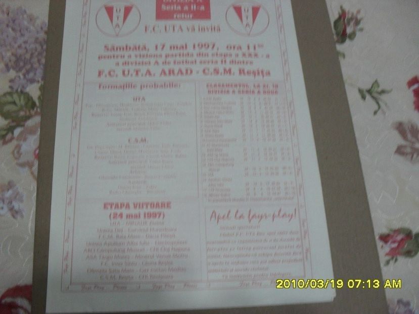 UTA Arad CSM Resita 1996-1997 - Dunarea Galati Istorie Part 1