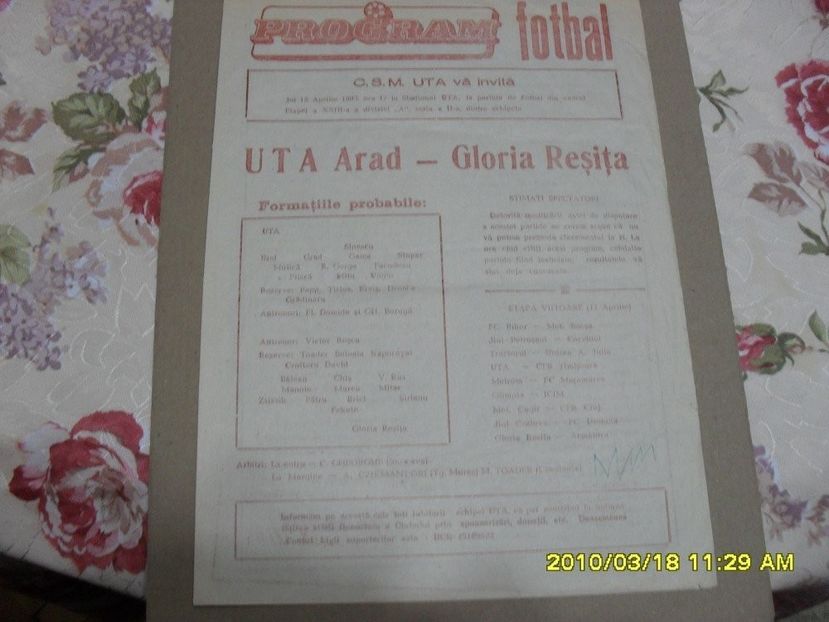 UTA Arad Gloria Resita 1992-1993 - Dunarea Galati Istorie Part 1