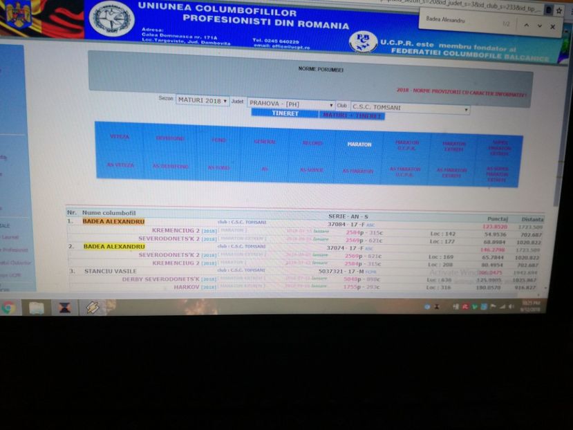  - Rezultate 2018-Fond-Maraton