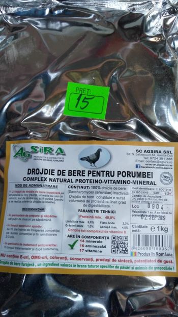 Drojdie de bere - ACCESORII PORUMBEI DE VANZARE