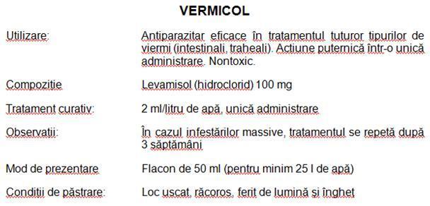 VERMICOL - Antiparazitare