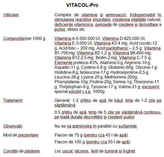 VITACOL-Pro - Vitamine si Recuperatori