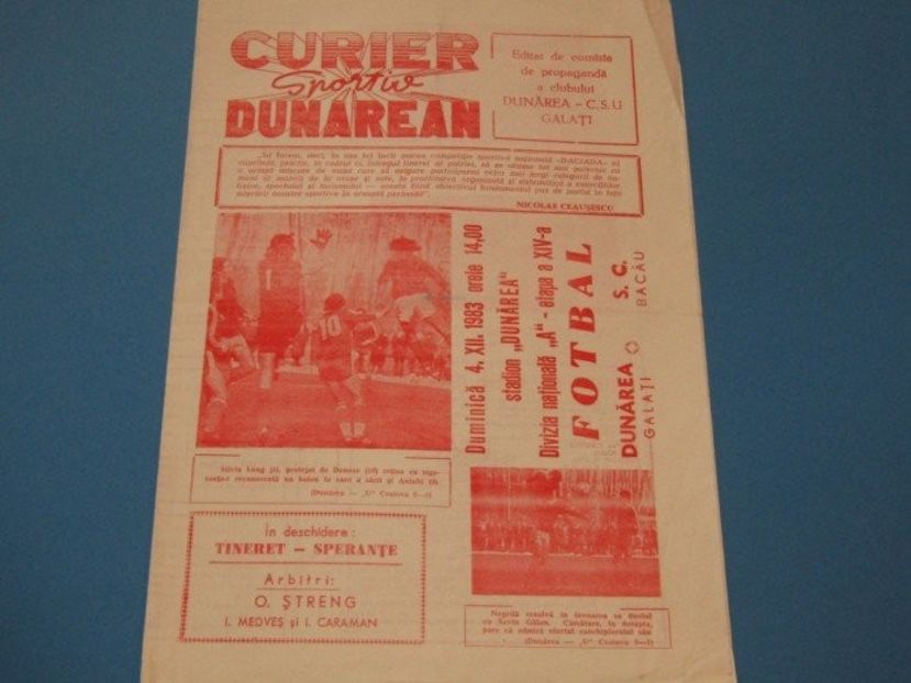 Dunarea CSU Galati - SC Bacau 1983-1984 - Dunarea Galati Istorie Part 1