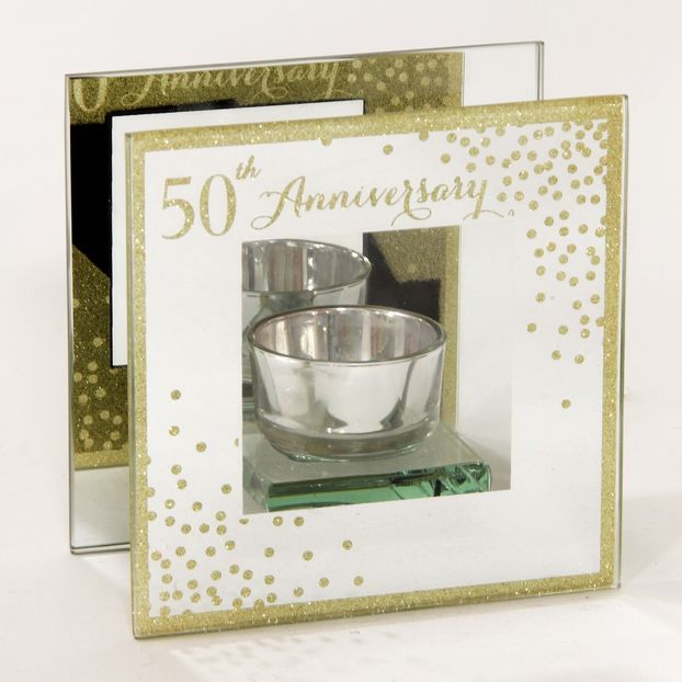 SUPORT LUMANARE CU SCLIPICI CADOU NUNTA DE AUR - DSWG83750 - Cadouri pentru nunta de aur