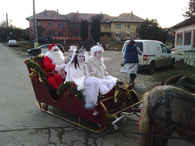 sanie Mos Craciun Evenimente - sanie cu ponei renii mosului
