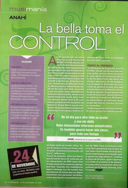  - Reviste cu Anahi 2009