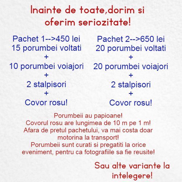 NT+IS - Sectiunea 1C-Porumbei albi pentru evenimente
