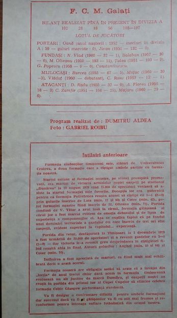 Politehnica Timisoara - FCM Galati 1980-1981 - Dunarea Galati Istorie Part 1