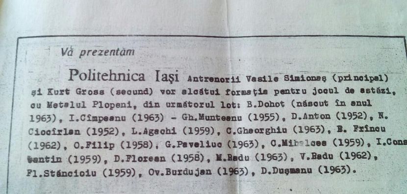 Politehnica Iasi - Metalul Plopeni 1985-1986 - Dunarea Galati Istorie Part 1