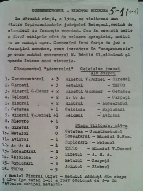 Constructorul Iasi - Electro Bucecea - Dunarea Galati Istorie Part 1