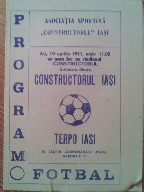 Constructorul Iasi - Terpo Iasi 1980-1981 - Dunarea Galati Istorie Part 1