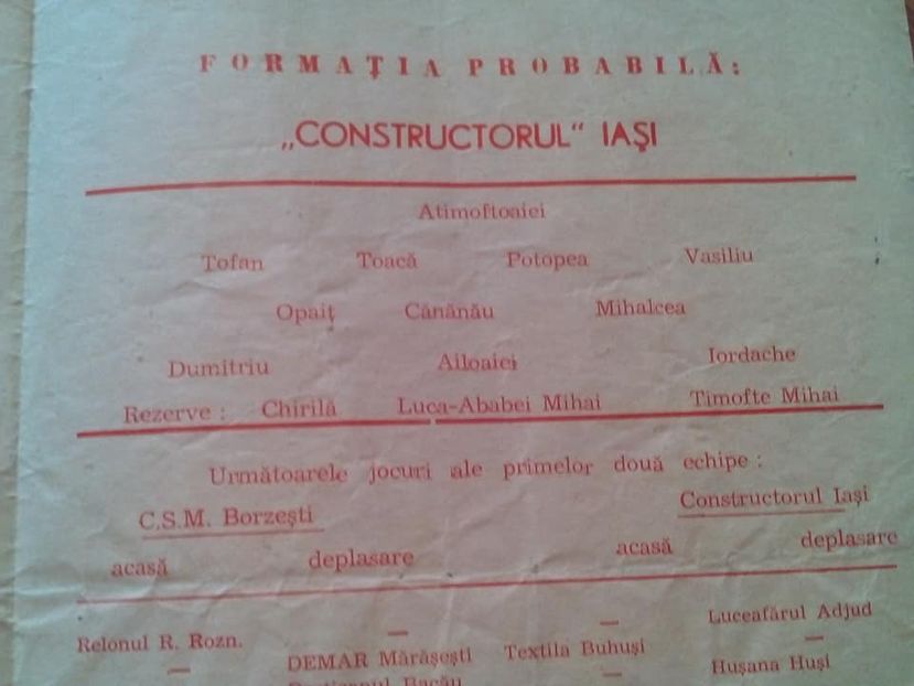 Constructorul Iasi - Relonul Savinesti Roznov 1979-1980 - Dunarea Galati Istorie Part 1