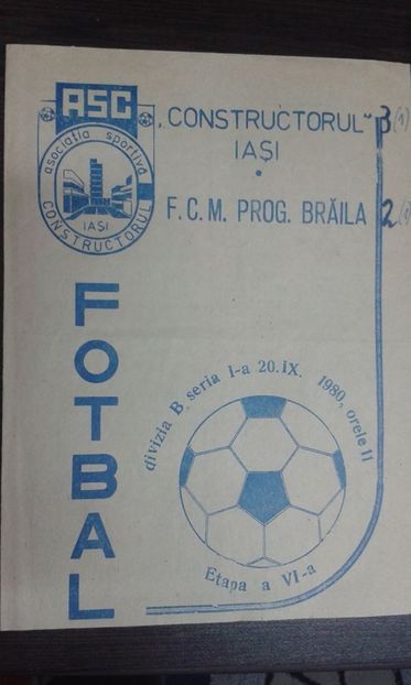 Constructorul Iasi - FCM Progresul Braila 1980-1981 - Dunarea Galati Istorie Part 1