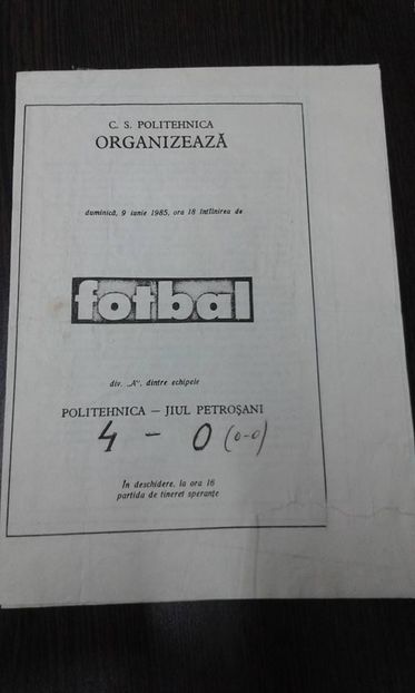 Politehnica Iasi - Jiul Petrosani 1984-1985 - Dunarea Galati Istorie Part 1