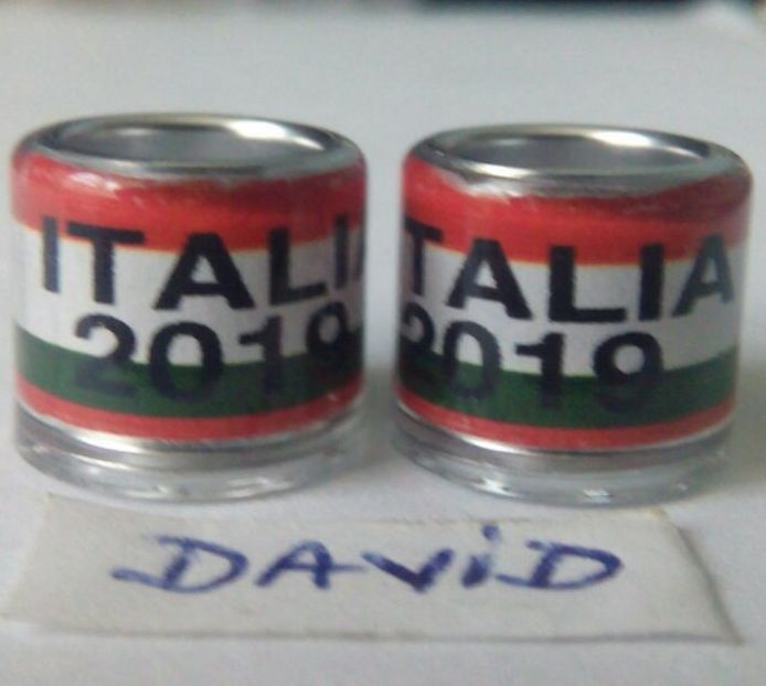 2019-ITALIA-8mm fara talon....-1 leu - Inele porumbei 2019 de vanzare
