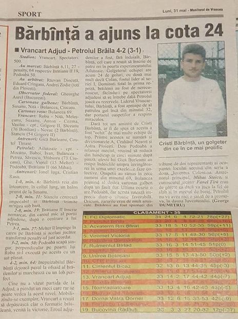 Vrancart Adjud - Otelul Galati Istorie Part 1