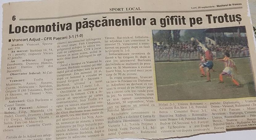 Vrancart Adjud - Otelul Galati Istorie Part 1