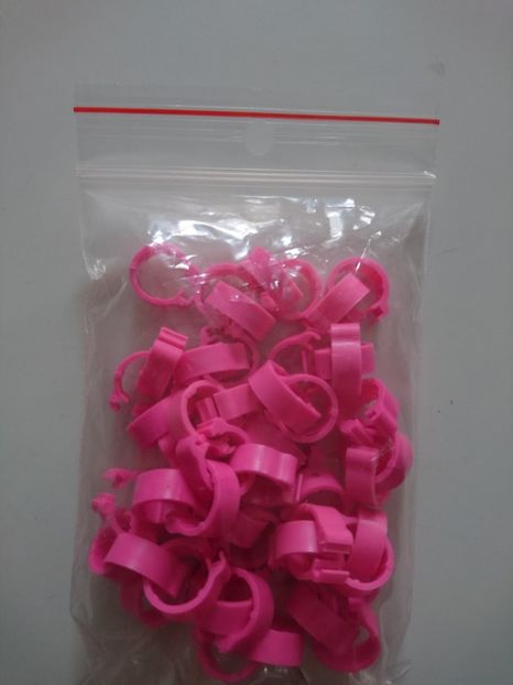 CLEME RECUNOASTERE ROZ FLUORESCENT 8X5 MM 50 BUC 8 RON - ACCESORII PORUMBEI