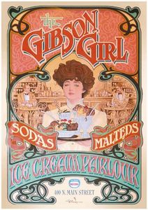 Gibson Girl Illustration Poster - Camille