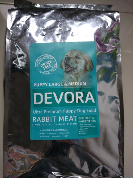 DEVORA GRAIN FREE PUPPY LARGE SI MEDIUM CU IEPURE 4 KG - 126 RON - alexstroe