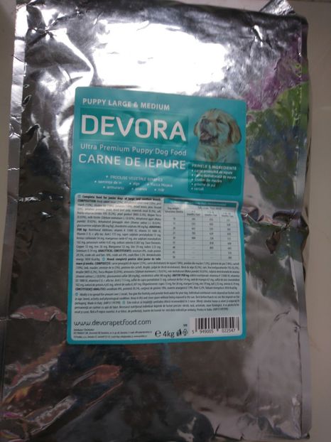 DEVORA GRAIN FREE PUPPY LARGE SI MEDIUM CU IEPURE 4 KG 126 RON - DEVORA GRAIN FREE PUPPY LARGE SI MEDIUM CU IEPURE 4 KG - 126 RON