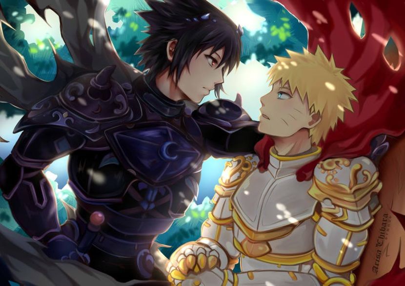 _yaoi__sasunaru_knights_postcard_by_arisa_chibara_dak1o96-fullview - SasuNaru