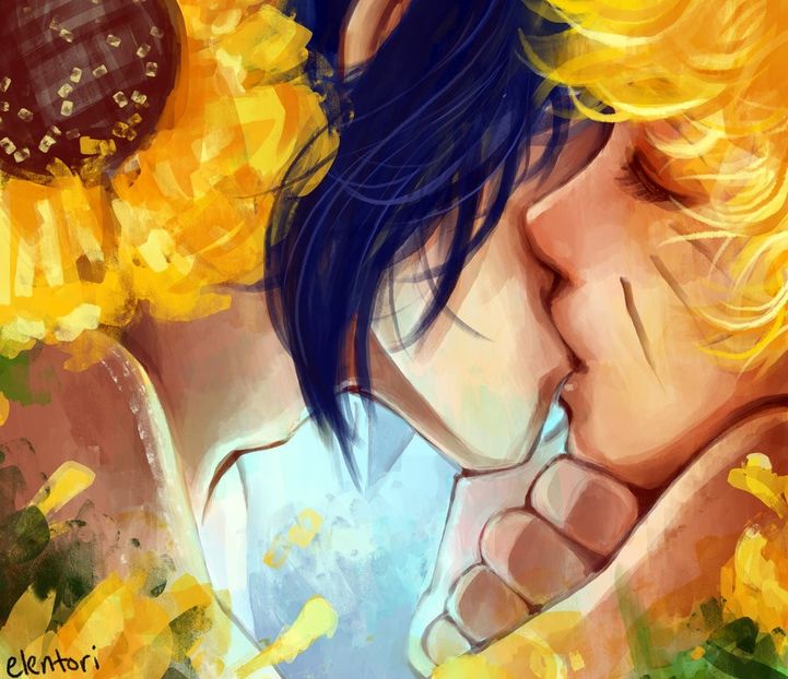 Sunflower-kiss-sasunaru-40582243-900-776 - SasuNaru