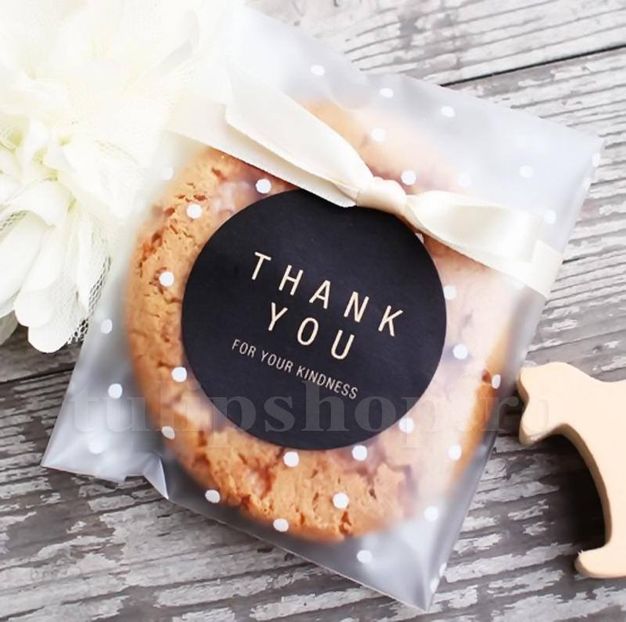 Etichete autoadezive negre rotunde Thank you 10buc. - Etichete decorative